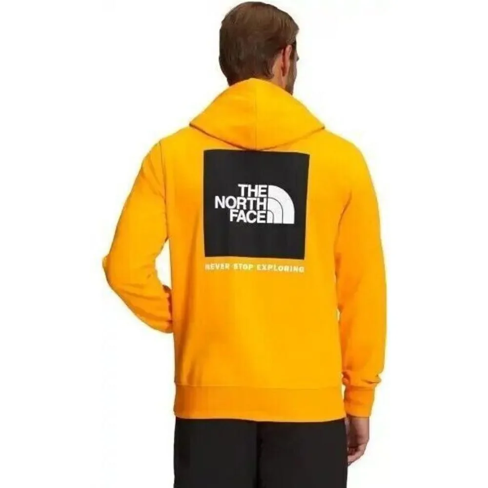 The North Face men's Box NSE logo Hoodie Sweatshirt size Large L Cone Orange